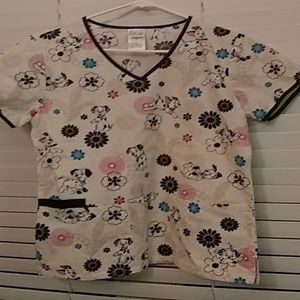 Disney 101 dalmatians scrub top pediatrician offic